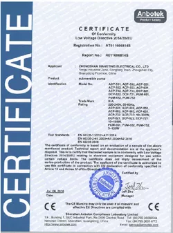 CE for water pumps